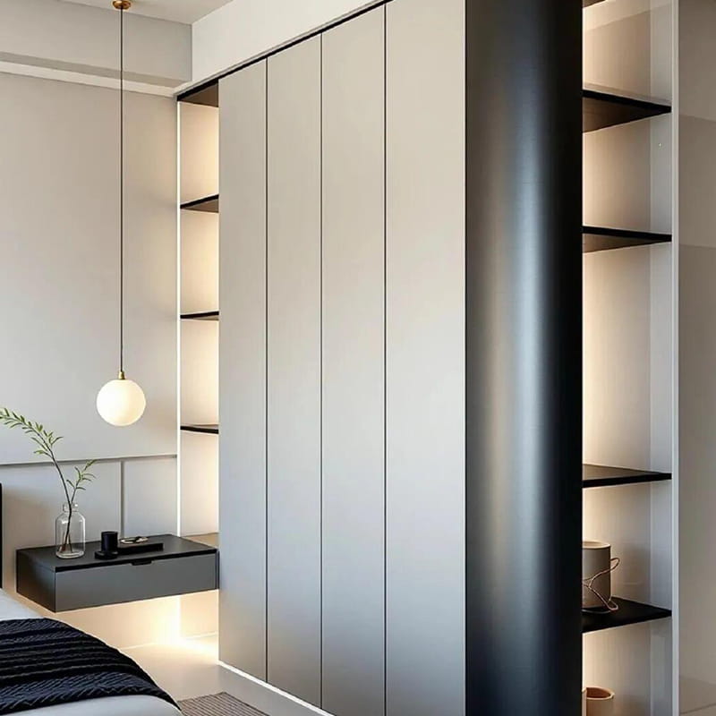 Dulap coplanar din piatră sinterizată minimalistă italiană Illusion