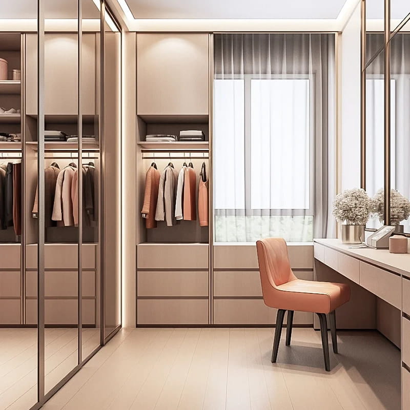 Dressing Versailles minimalist, iluminat la atingere mat